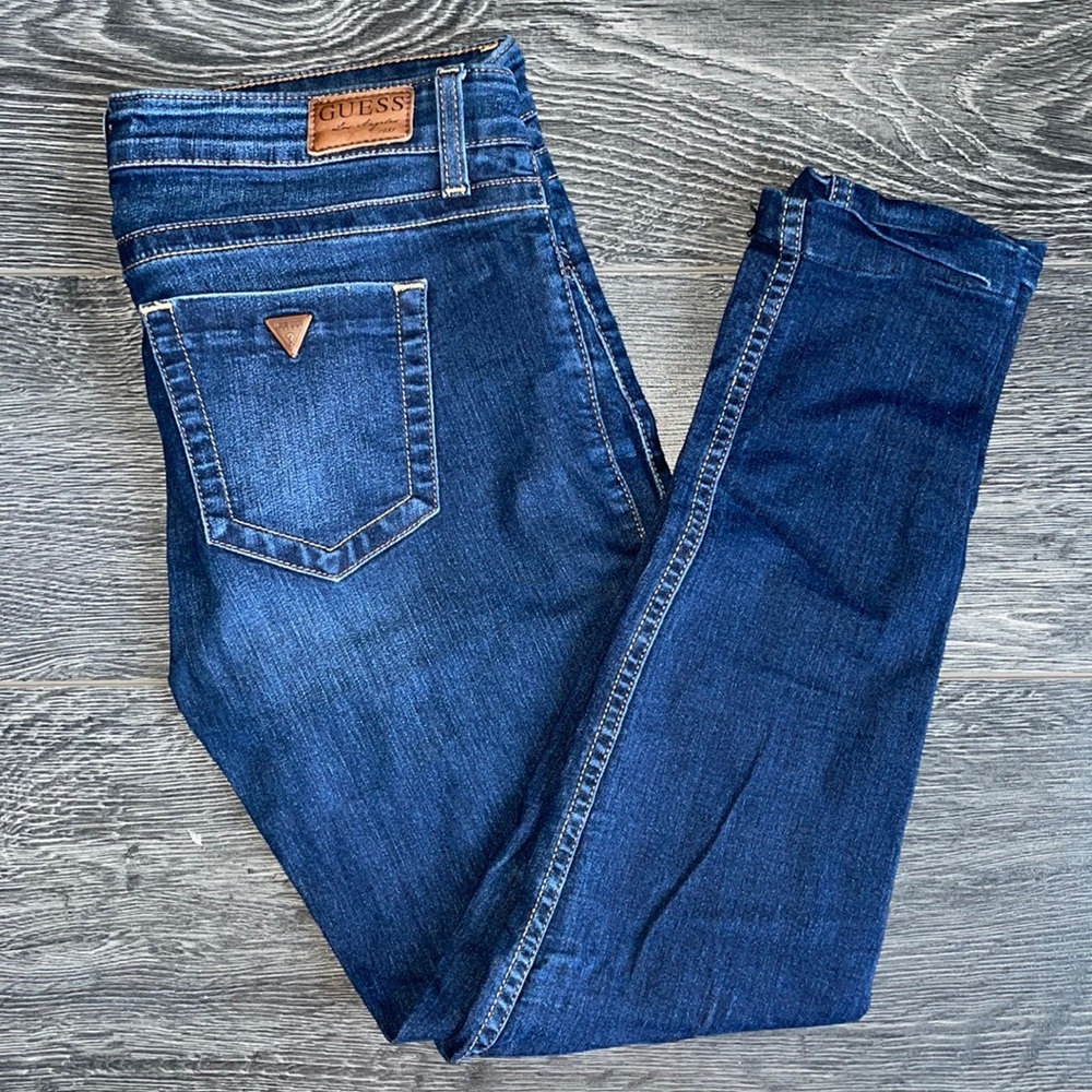 Dark Wash Guess Power Skinny jeans